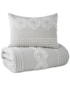 Peri Home Cut Geo Cotton King Sham Bedding In Grey
