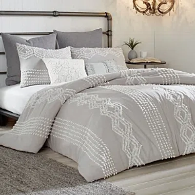 Peri Home Cut Geo Duvet Cover, Full/queen In Gray