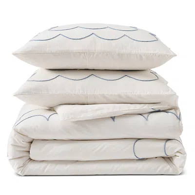 Peri Home Daydream Scallop 3-piece Duvet Set, King In Neutral