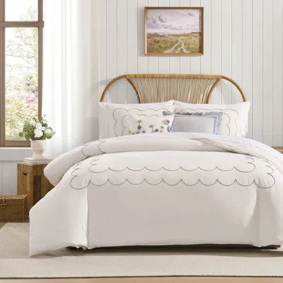 Peri Home Daydream Scallop Duvet Set  (set Of 3) In Blue