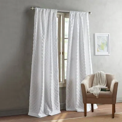 Peri Home Diamond White Curtain Panel Pair