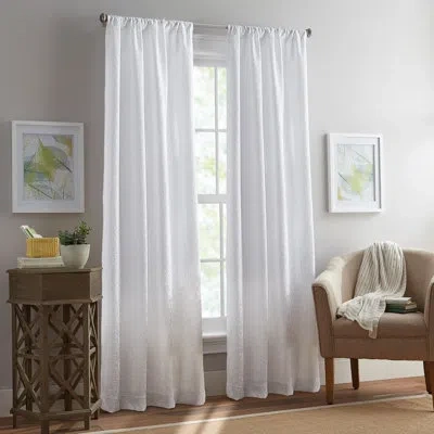 Peri Home Filigree White Curtain Panel Pair