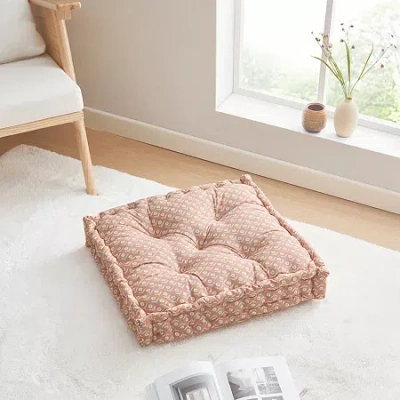 Peri Home Floor Cushion Block Floral Floor Pillow In Pink