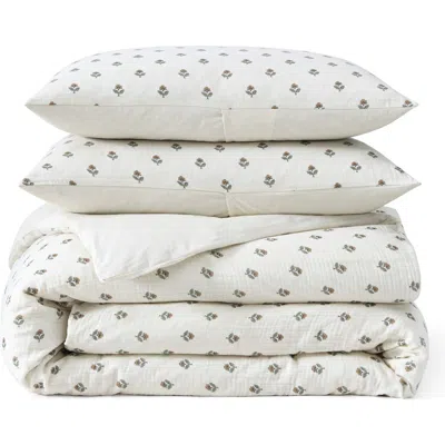 Peri Home Block Print Gauze Comforter & Shams Set In Ivory Multi