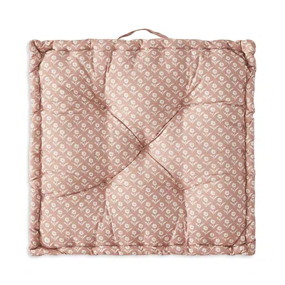 Peri Home Floral Decorative Floor Cushion In Orange