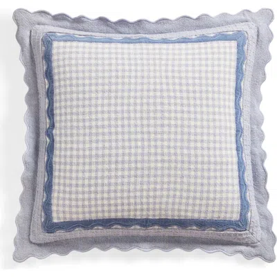 Peri Home Gingham Scallop Accent Pillow In Blue