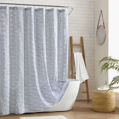 Peri Home Ikat Eyelet Shower Curtain In Blue