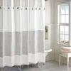 Peri Home Panama Stripe Shower Curtain In Gray