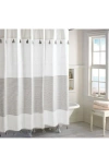 Peri Home Panama Stripe Shower Curtain In Grey