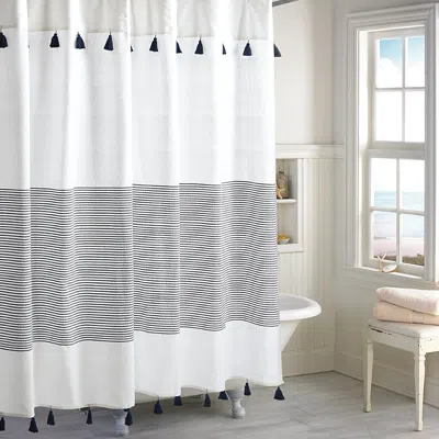 Peri Home Panama Stripe Shower Curtain In Navy