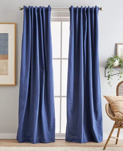Peri Home Sanctuary Back Tab Lined 2-piece Curtain Panel Set, 50" X 108" In Indigo