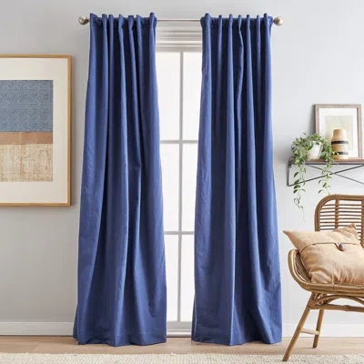 Peri Home Sanctuary Back Tab Room Darkening Lined Curtain Panel Pair In Indigo