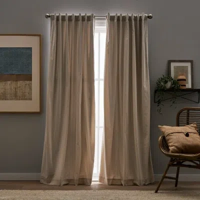 Peri Home Sanctuary Back Tab Room Darkening Lined Curtain Panel Pair In Linen