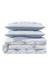 Peri Home Sasha Bows Duvet Cover & Shams Set In Blue