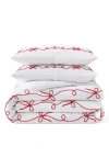 Peri Home Sasha Bows Duvet Cover & Sham Set In Red