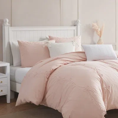 Peri Home Sasha Bows Duvet Set Blush In Pink