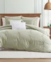 Peri Home Sasha Bows Embroidered 2-pc. Duvet Cover Set, Twin In Green