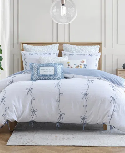 Peri Home Sasha Bows Embroidered 3-pc. Comforter Set, Full/queen In Blue