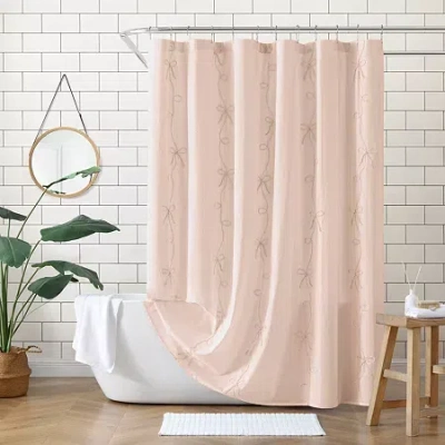 Peri Home Sasha Bows Shower Curtain In Pink