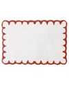 Peri Home Scallop Detail Cotton Bath Mat In Red