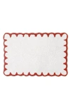 Peri Home Scallop Detail Cotton Bath Mat In White