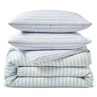 Peri Home Seersucker Stripe 3-piece Comforter Set, King In Green