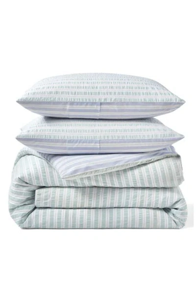 Peri Home Seersucker Stripe Comforter & Pillow Shams Set In Blue