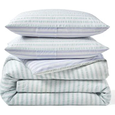 Peri Home Seersucker Stripe Duvet Cover & Pillow Shams Set In Blue