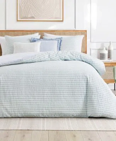 Peri Home Seersucker Stripe Duvet Cover Sets In Blue