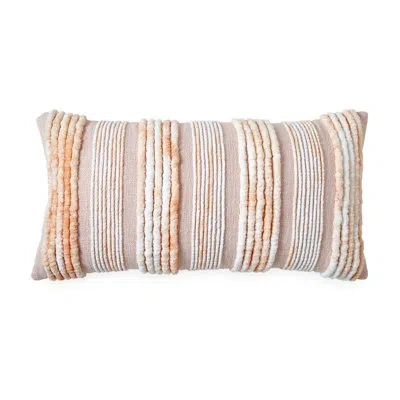 Peri Home Space-dyed Striped Throw Pillow In Blush,pink