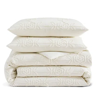 Peri Home Trellis Rose 3-piece Duvet Set, King In Neutral