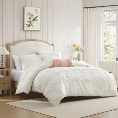 Peri Home Trellis Rose Comforter Set Ivory (set Of 3) In White