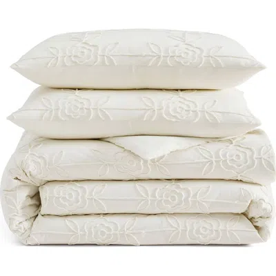 Peri Home Trellis Rose Duvet Cover & Pillow Shams Set In White