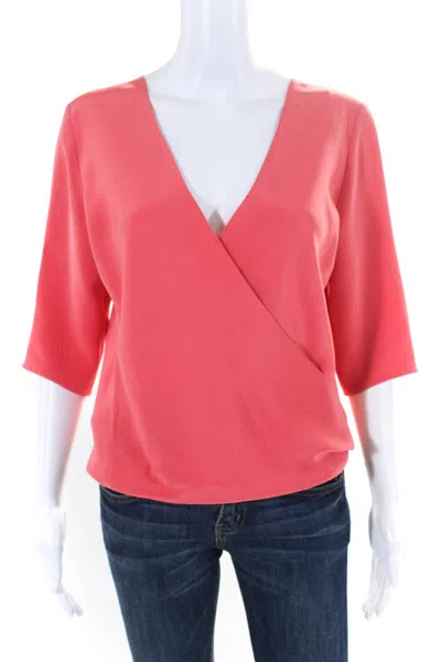 Peri.a Peri. A Womens Silk V Neck Give Blouse Pink