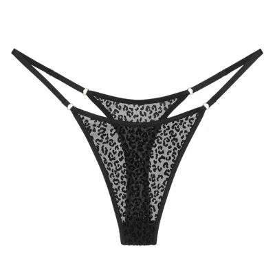 Perilla Women's Black Wild Panther Thong