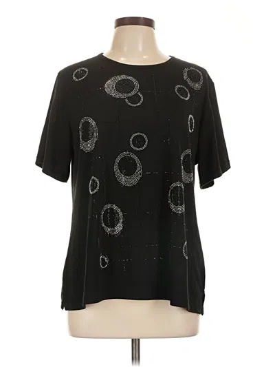Pre-owned Periwinkle Short Sleeve Blouse In Black