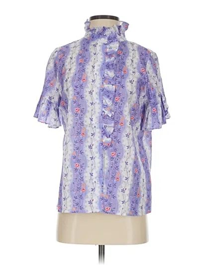 Pre-owned Periwinkle Short Sleeve Blouse In Purple