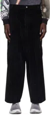 Perks And Mini Black Corduroy Pondering Trousers In Black