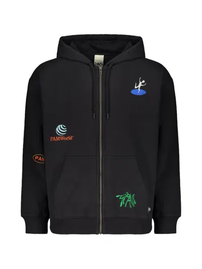 Perks And Mini Embroidery Zip Hoodie In Black