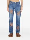 Perks And Mini Graphic-motif Jeans In Blue