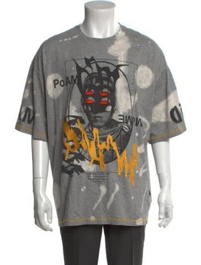 Pre-owned Perks And Mini Graphic Print Crew Neck T-shirt In Gray