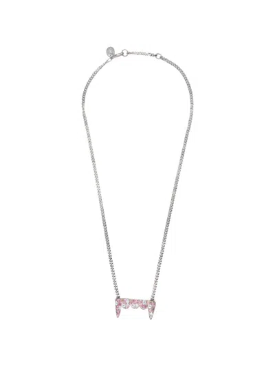Perks And Mini Grillz Fangz-pendant Necklace In Silver