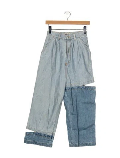 Pre-owned Perks And Mini High-rise Wide Leg Jeans In Blue