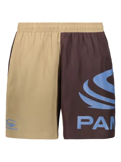 PERKS AND MINI LOGO-PRINT TWO-TONE SWIM SHORTS