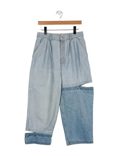 Pre-owned Perks And Mini Mid-rise Wide Leg Jeans In Blue