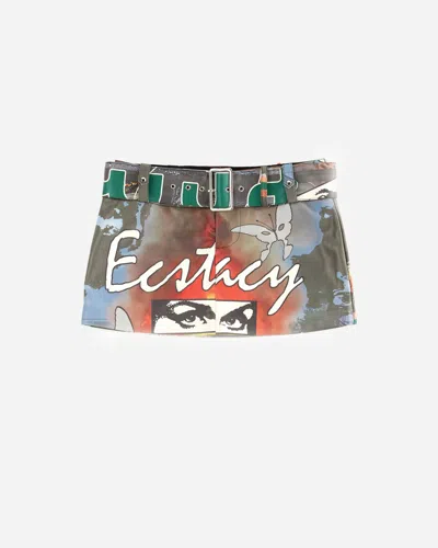 Perks And Mini P.a.m. Racing Vinyl Mini Skirt In Multi
