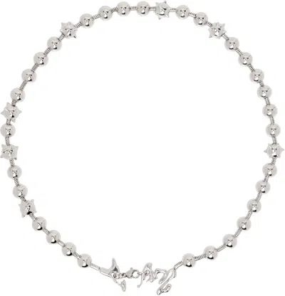 Perks And Mini Silver Lunacy Celestial Orbs Ball & Chain Necklace In Stainless Steel
