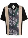 Perks And Mini Skull-print Bowling Shirt In Black