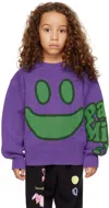 Perks And Mini Ssense Exclusive Kids Purple Face Sweater In Purple