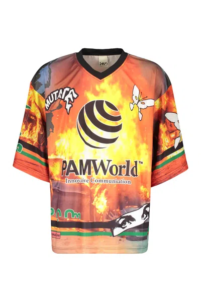 Perks And Mini Technical Fabric T-shirt With Print In Multi